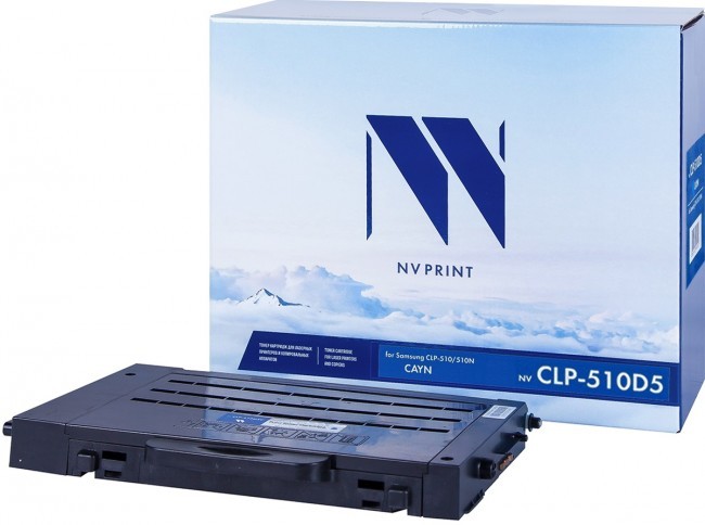 Картридж NV Print CLP-C510D5 Голубой для принтеров Samsung CLP510/ 510n, 5000 страниц