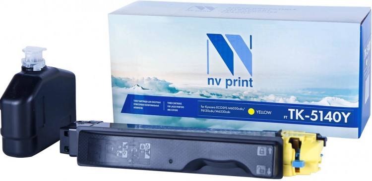Картридж NV Print TK-5140 Желтый для принтеров Kyocera ECOSYS M6030cdn/ P6130cdn/ M6530cdn, 5000 страниц
