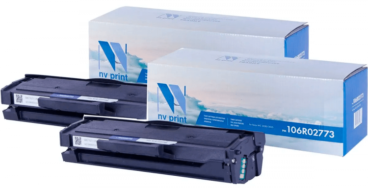 Картридж NV Print 106R02773-SET2 для принтеров Xerox Phaser 3020/ WorkCentre 3025, (2 шт) 1500 страниц