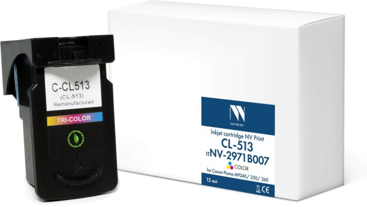 Картридж NV Print CL-513 (NV-2971B007) Color для Canon Pixma MP240/ MP250/ MP260, цветной, 15мл