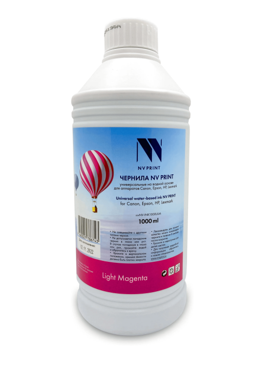 Чернила NVP универсальные на водной основе для Сanon, Epson, НР, Lexmark (1000 ml) Light Magenta
