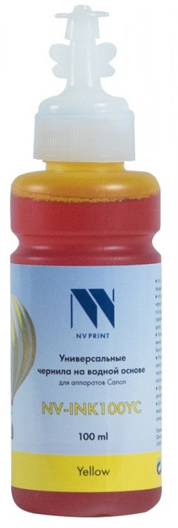Чернила NV Print универсальные NV-INK100 Yellow для принтеров Canon, 100 мл