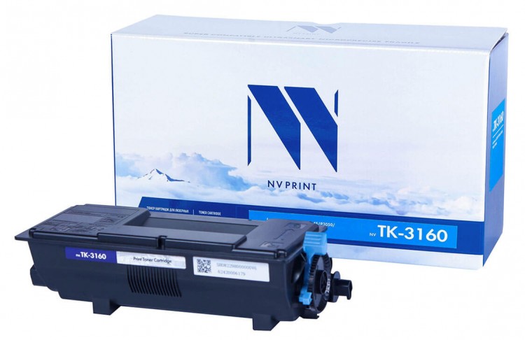 Картридж NV Print TK-3160 (БЕЗ ЧИПА) для принтеров Kyocera ECOSYS P3045dn/ 3050dn/ 3055dn/ 3060dn, 12500 страниц