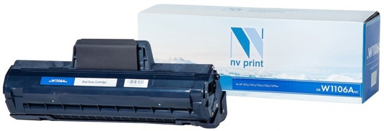 Картридж NV Print W1106A (БЕЗ ЧИПА) для принтеров HP LaserJet  107a/ 107w/ 135w/ 135a/ 137fnw, 1000 страниц