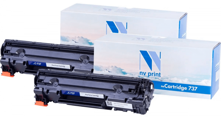 Картридж NV Print 737-SET2 для принтеров Canon i-Sensys 210/ 211/ 212/ 212w/ 216/ 216n/ 217/ 217w/ 220/ 226/ 226dn/ 229/ 229dw/ 231/ 232w/ 237w/ 244dw/ 247dw/ 249dw, (2 шт) 2400 страниц