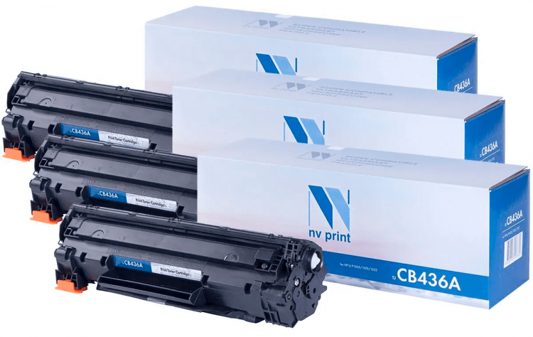 Картридж NV Print NV-CB436A-SET3 для принтеров HP LaserJet M1120 mfp/ M1120n mfp/ M1522 MFP/ M1522n MFP/ M1522nf MFP/ P1504/ P1504n/ P1505/ P1505n/ P1506/ P1506n, (3 шт) 2000 страниц