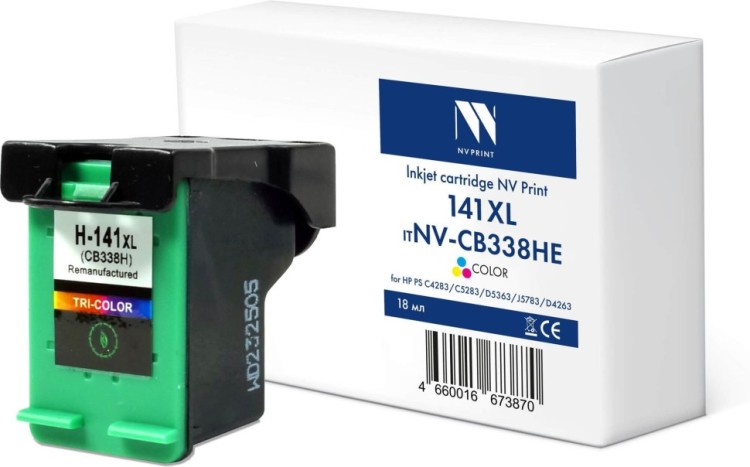 Картридж NV Print №141XL (NV-CB338HE) Color для HP Photosmart C4283/ C5283/ D5363/ J5783/ D4263, цветной, 18мл