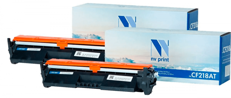Картридж NV Print NV-CF218AT-SET2 для принтеров HP LaserJet Pro M132a/ M132fn/ M132fw/ M132nw/ M104a/ M104w, (2 шт) 1400 страниц