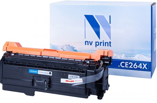 Картридж NV Print CE264X Черный для принтеров HP LaserJet Color CM4540/ CM4540f/ CM4540fskm, 17000 страниц