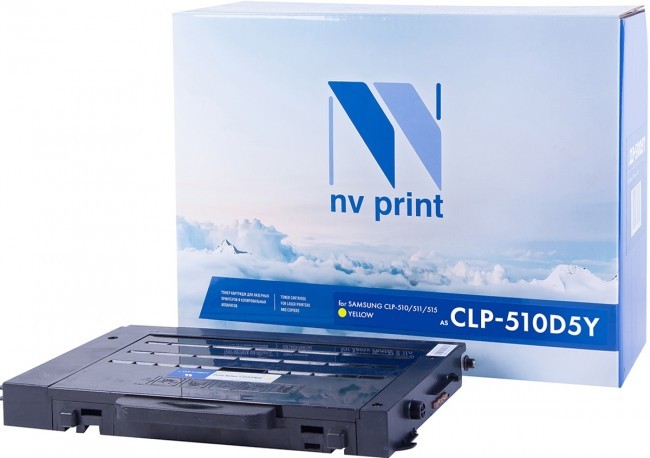 Картридж NV Print CLP-Y510D5 Желтый для принтеров Samsung CLP510/ 510n, 5000 страниц