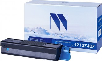 Картридж NV Print 42127407 Голубой для принтеров Oki C5100/ 5200/ 5300/ 5400, 5000 страниц