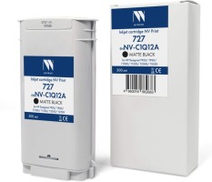 Картридж NV Print №727 (NV-C1Q12A) Matte Black для HP DesignJet T920/ T930/ T1500/ T1530/ T2500/ T2530, матовый чёрный, 300 мл