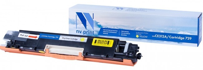 Картридж NV Print CE312A/ 729 Желтый для принтеров HP LaserJet Color Pro 100 M175a/ M175nw/ CP1025/ CP1025nw/ Canon i-SENSYS LBP7010C/ LBP7018С, 1000 страниц