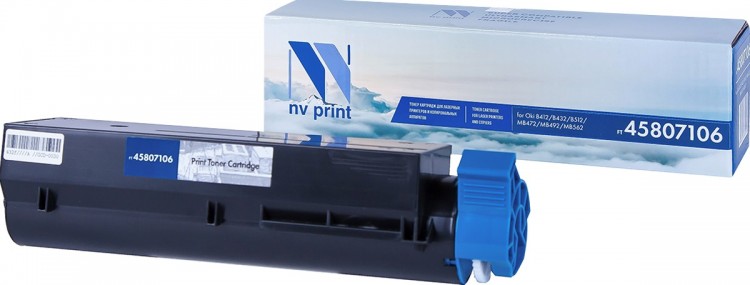 Картридж NV Print 45807106 для принтеров Oki B412/ B432/ B512/ MB472/ MB492/ MB562, 7000 страниц
