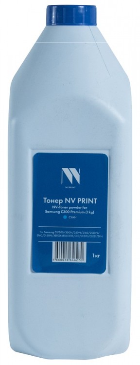 Тонер NV Print C300 Cyan для принтеров Samsung CLP300/ 350N/ 2160/ 3160 Xerox 6110/ 6115/ 310/ 315/ CLX3175, Premium, 1кг