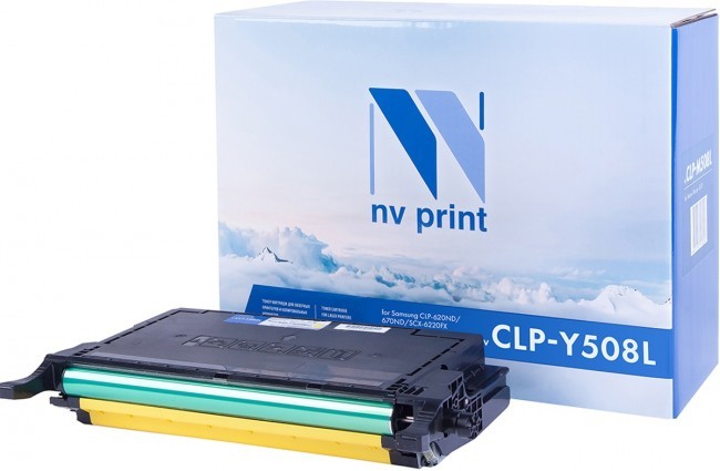 Картридж NV Print CLT-Y508L Желтый для принтеров Samsung CLP-620ND/ 670ND/ CLX-6220FX, 4000 страниц