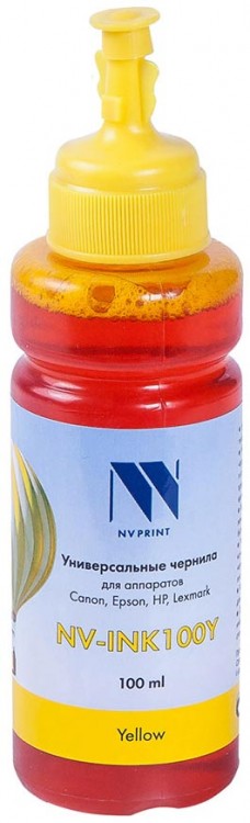 Чернила NV-INK100U универсальные Yellow на водной основе для аппаратов Сanon/ Epson/ НР/ Lexmark (100ml)