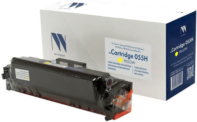 Картридж NV Print 055HY (NV-055HY) для Canon i-Sensys LBP663Cdw/ LBP664Cx/ MF742Cdw/ MF744Cdw/ MF746Cx, жёлтый, увеличенный, 5900 стр.