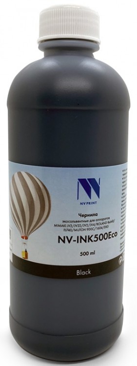 Чернила NV Print NV-INK500 Black Eco экосольвентные для устройств, печатающих головами Epson DX4/ 5/ 7 XP-604 (500ml)