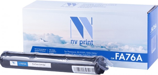 Картридж NV Print KX-FA76 для принтеров Panasonic KX-FL501/ 502/ 503/ 523RU/ FLM553RU/ FLB753/ 758RU, 2000 страниц