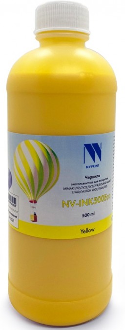 Чернила NV Print NV-INK500 Yellow Eco экосольвентные для устройств, печатающих головами Epson DX4/ 5/ 7 XP-607 (500ml)