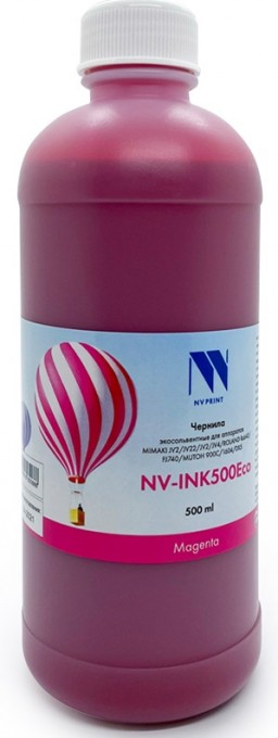 Чернила NV Print NV-INK500 Magenta Eco экосольвентные для устройств, печатающих головами Epson DX4/ 5/ 7 XP-606 (500ml)