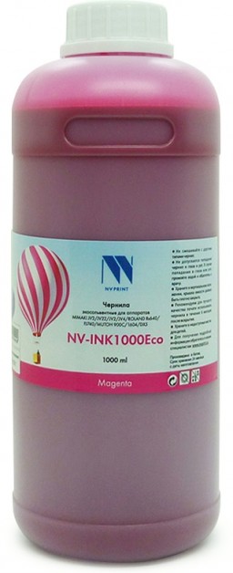 Чернила NV Print NV-INK1000 Magenta Eco экосольвентные для устройств, печатающих головами Epson DX4/ 5/ 7 XP-602 (1000ml)