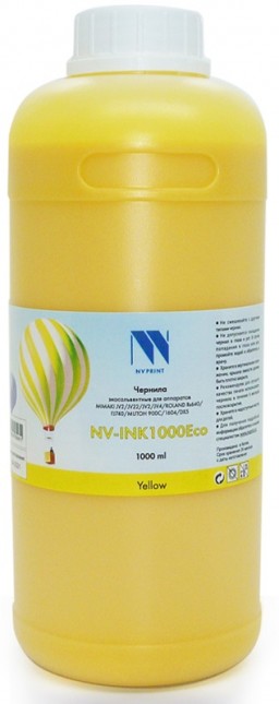 Чернила NV Print NV-INK1000 Yellow Eco экосольвентные для устройств, печатающих головами Epson DX4/ 5/ 7 XP-603 (1000ml)