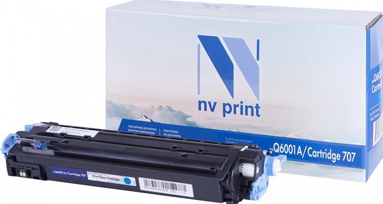 Картридж NV Print Premium NV-Q6001A/ NV-707PR Голубой для принтеров HP LaserJet Color 1600/ 2600n/ 2605/ 2605dn/ 2605dtn/ Canon i-SENSYS LBP-5000/ 5100, 2000 страниц
