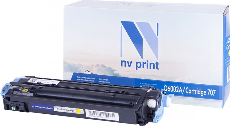 Картридж NV Print Premium NV-Q6002A/ NV-707PR Желтый для принтеров HP LaserJet Color 1600/ 2600n/ 2605/ 2605dn/ 2605dtn/ Canon i-SENSYS LBP-5000/ 5100, 2000 страниц