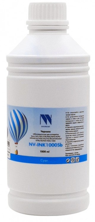 Чернила NV Print NV-INK1000 Cyan Sb сублимационные для принтеров Epson C67/ C78/ C87/ R210/ R270/ R310 (1000ml)