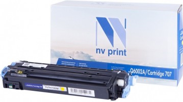 Картридж NV Print Q6002A/ 707 Желтый для принтеров HP LaserJet Color 1600/ 2600n/ 2605/ 2605dn/ 2605dtn/ Canon i-SENSYS LBP-5000/ 5100, 2000 страниц
