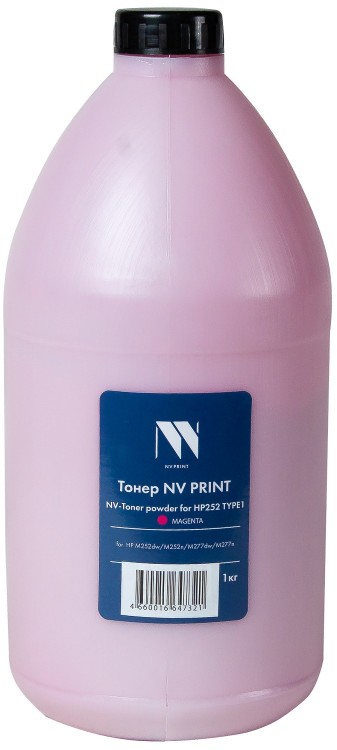 Тонер NV Print NV-HP252-TYPE1-1KGM для принтеров HP252 TYPE1 Magenta, 1кг
