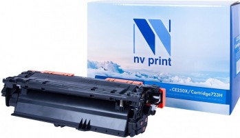 Картридж NV Print CE250X/ 723H Черный для принтеров HP LaserJet Color CP3525/ CP3525dn/ CP3525n/ CP3525x/ CM3530/ CM3530fs/ Canon i-SENSYS LBP7750Cdn, 10500 страниц