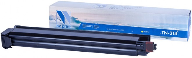 Картридж NV Print TN-214 Желтый для принтеров Konica Minolta bizhub C200, 18500 страниц