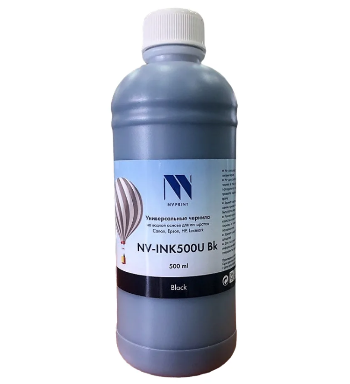 Чернила NVPRINT NV-INK500UBk универсальные на водной основе для аппаратов Сanon/ Epson/ НР/ Lexmark (500 ml) Black, box