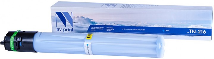 Картридж NV Print TN-216 Голубой для принтеров Konica Minolta bizhub C220/ C280, 26000 страниц