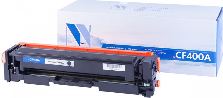 Картридж NV Print CF400A Черный для принтеров HP LaserJet Color Pro M252dw/ MFP-M277dw, 1500 страниц