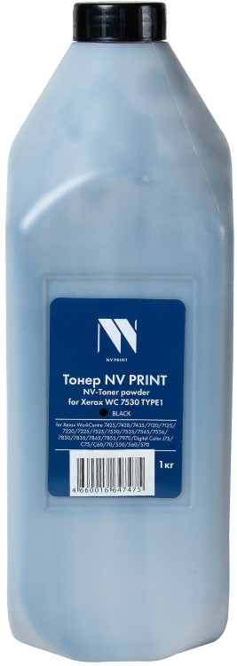 Тонер NV Print NV-XR7530-TYPE1-1KGBK для принтеров Xerox WC 7530 TYPE1 Black, 1кг