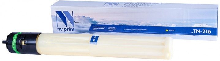 Картридж NV Print TN-216 Желтый для принтеров Konica Minolta bizhub C220/ C280, 26000 страниц