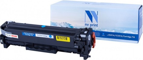 Картридж NV Print CE411A/ CC531A/ 718 Голубой для принтеров HP LaserJet Color M351a/ M375nw/ M451dn/ M451dw/ M451nw/ M475dn/ M475dw/ CP2025/ CP2025dn/ CP2025n/ MFP-CM2320fx/ CM2320n/ Canon i-SENSYS LBP-7200Cdn/ 7210Cdn/ 7660, 2800 страниц
