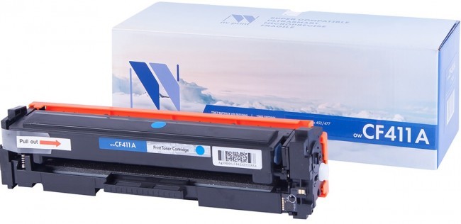 Картридж NV Print CF411A Голубой для принтеров HP LaserJet Color Pro M377dw/ M452nw/ M452dn/ M477fdn/ M477fdw/ M477fnw, 2300 страниц