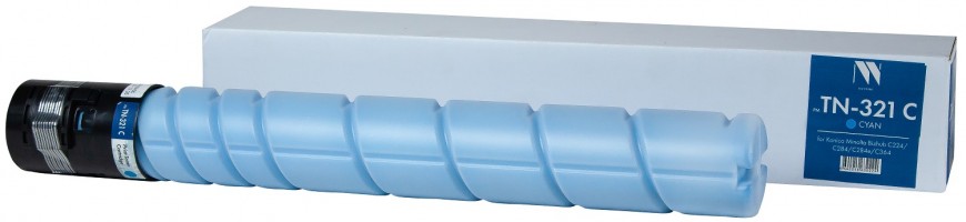Тонер-Картридж NV Print TN-321 Cyan для принтеров Konica Minolta Bizhub С224/ C284/ C284e/ C364, 25000 страниц