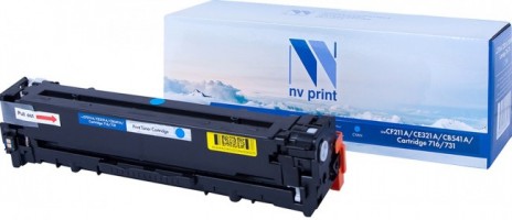 Картридж NV Print CF211A/ CE321A/ CB541A/ 716/ 731 Голубой для принтеров HP LaserJet Color Pro M251n/ M251nw/ M276n/ M276nw/ CP1525n/ CP1525nw/ CM1415fn/ CM1415fnw/ CP1215/ CM1312/ CM1312nfi/ CP1215/ Canon i-SENSYS LBP5050/ LBP5050n/ MF8, 1600 страниц