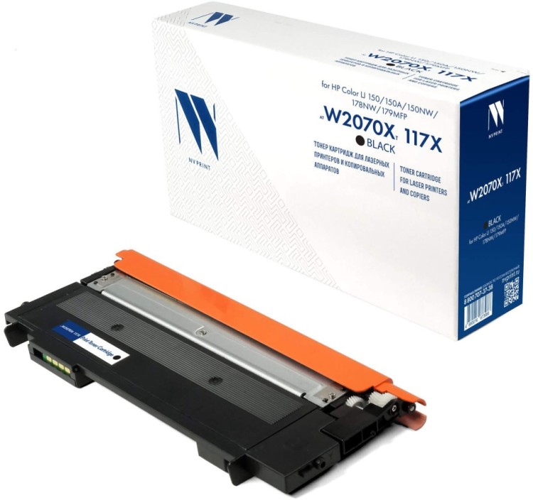 Картридж NV Print W2070X 117X (NV-W2070XT-117X-Bk) Black для HP Color LaserJet 150A/ 150NW/ 178NW/ 179MFP, чёрный, 1500 стр.