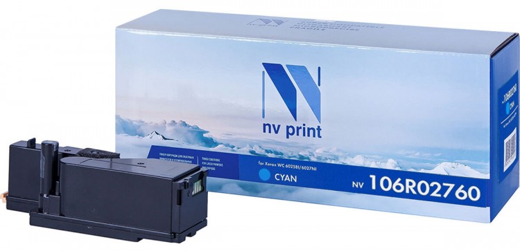 Картридж NV Print 106R02760 Голубой для принтеров Xerox Phaser 6020/ 6022/ WorkCentre 6025/ 6027, 1000 страниц