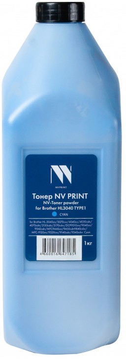 Тонер NV Print NV-HL3040-TYPE1-1KGC для принтеров Brother HL3040 TYPE1 Cyan, 1кг