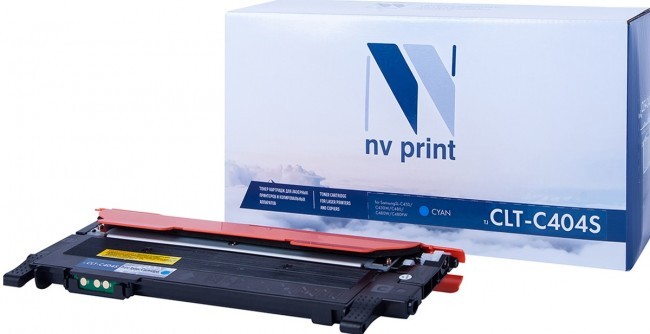 Картридж NV Print CLT-C404S Голубой для принтеров Samsung SL-C430/ C430W/ C480/ C480W/ C480FW, 1000 страниц