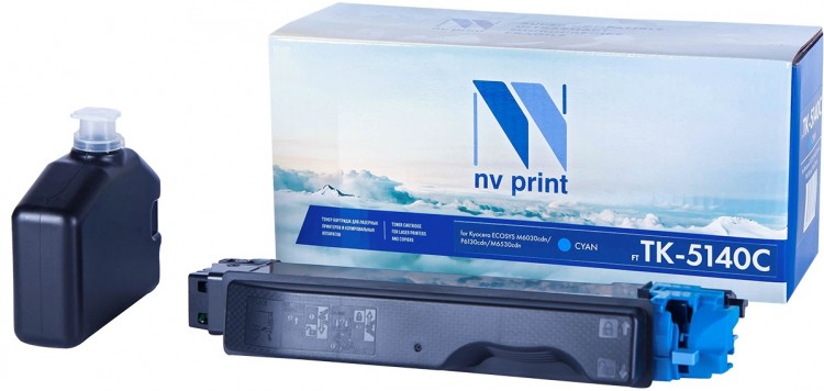 Картридж NV Print TK-5140 Голубой для принтеров Kyocera ECOSYS M6030cdn/ P6130cdn/ M6530cdn, 5000 страниц